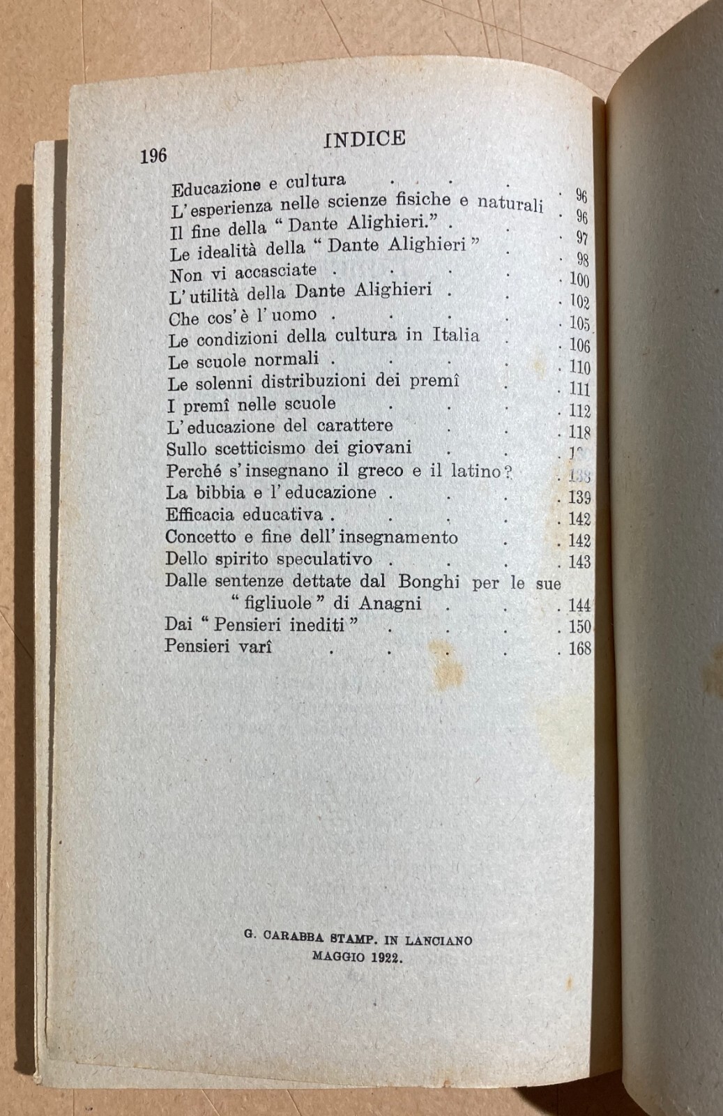 Scuola, Pedagogia, Istruzione: Ruggero Bonghi, Antica Edizione Carabba, Anagni