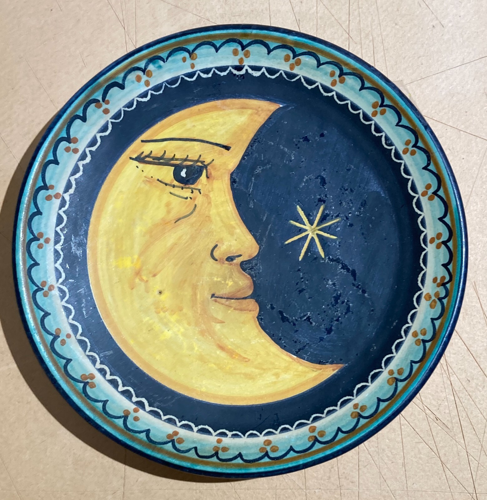 Artistico Piatto In Ceramica   Abruzzo   Castelli   De Fabritiis   Astrologia   Luna