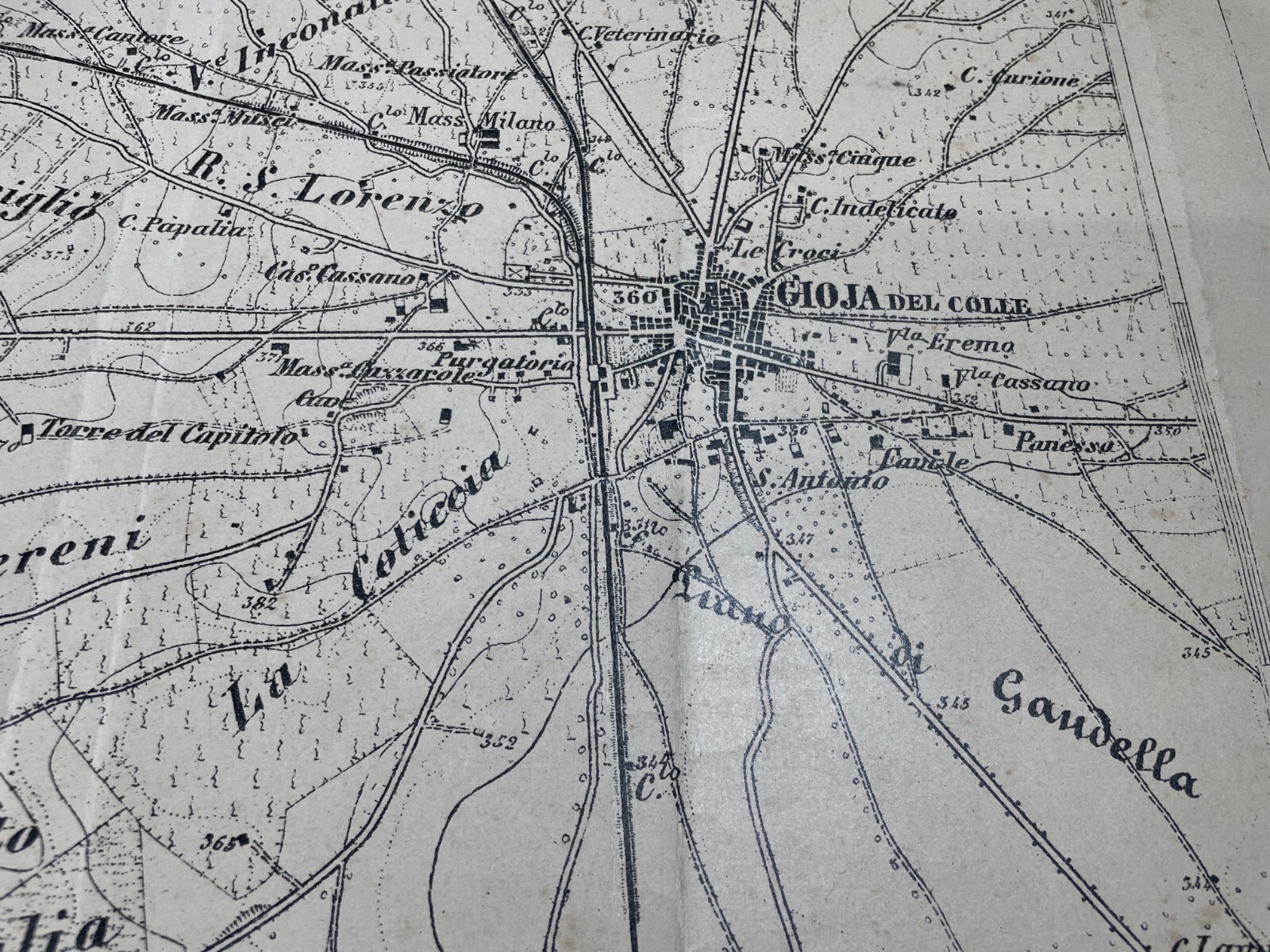 Puglia   Dintorni Di Gioia Del Colle   Cartografia d'Epoca   Masserie   Viabilità