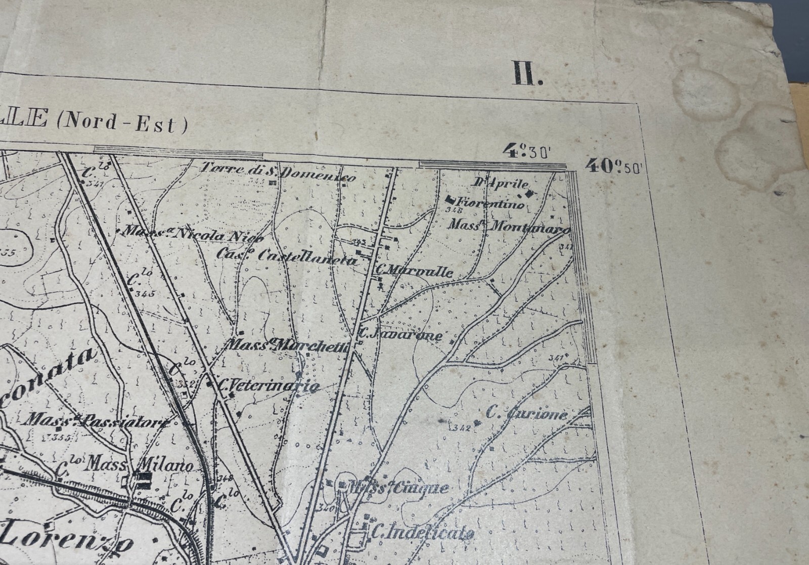 Puglia   Dintorni Di Gioia Del Colle   Cartografia d'Epoca   Masserie   Viabilità