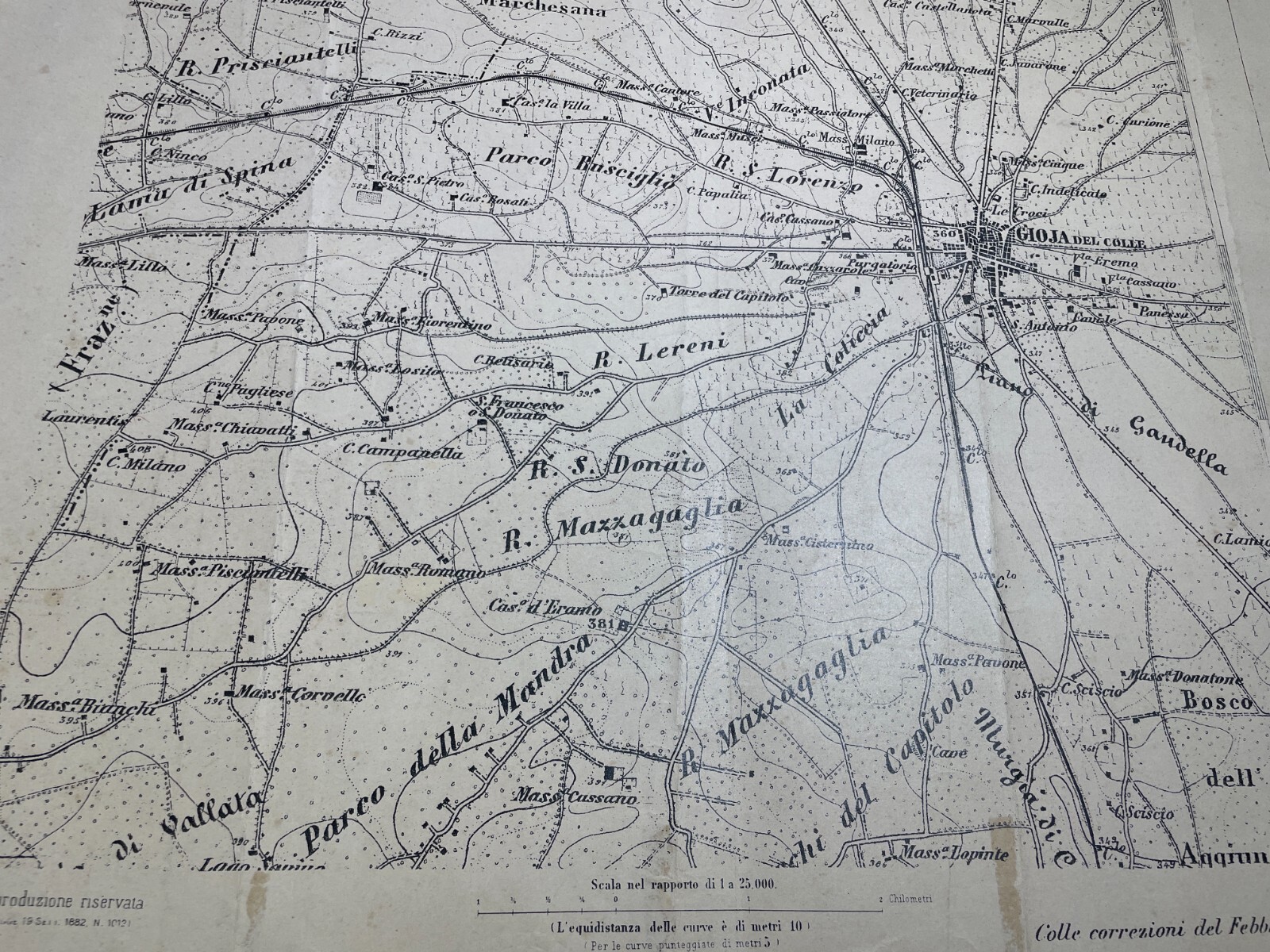 Puglia   Dintorni Di Gioia Del Colle   Cartografia d'Epoca   Masserie   Viabilità
