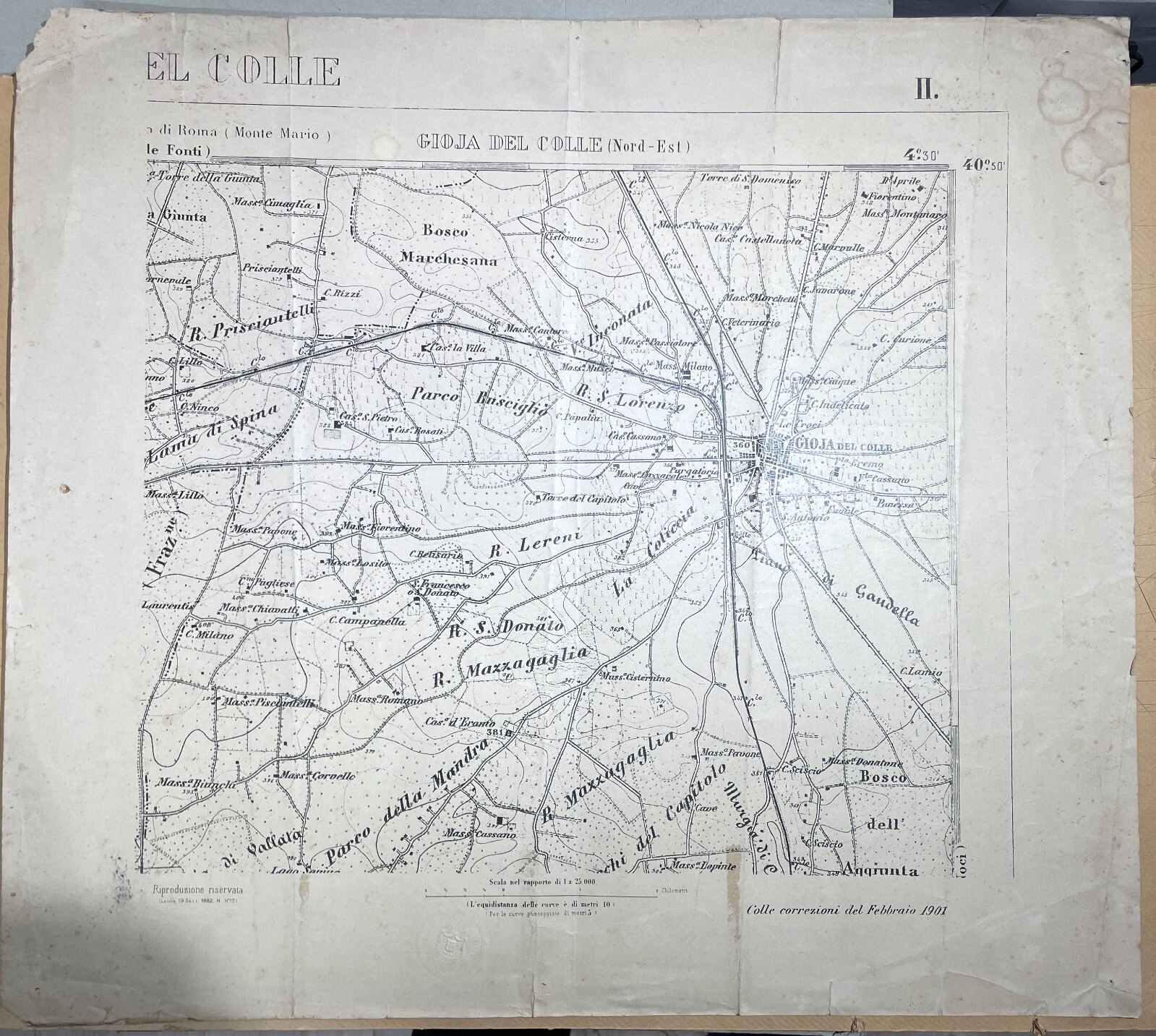 Puglia   Dintorni Di Gioia Del Colle   Cartografia d'Epoca   Masserie   Viabilità