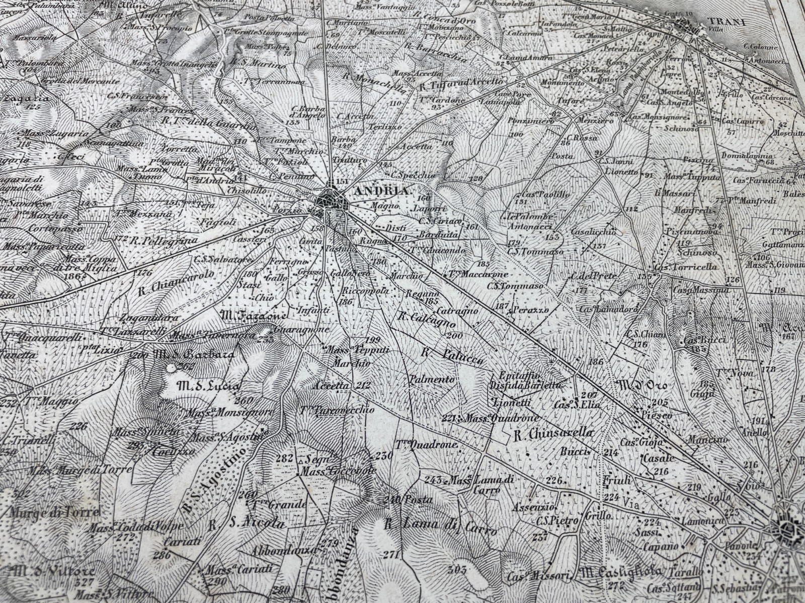 Puglia: Dintorni Di Barletta, Canosa, Andria. Antica Cartografia, Masserie E Viabilità