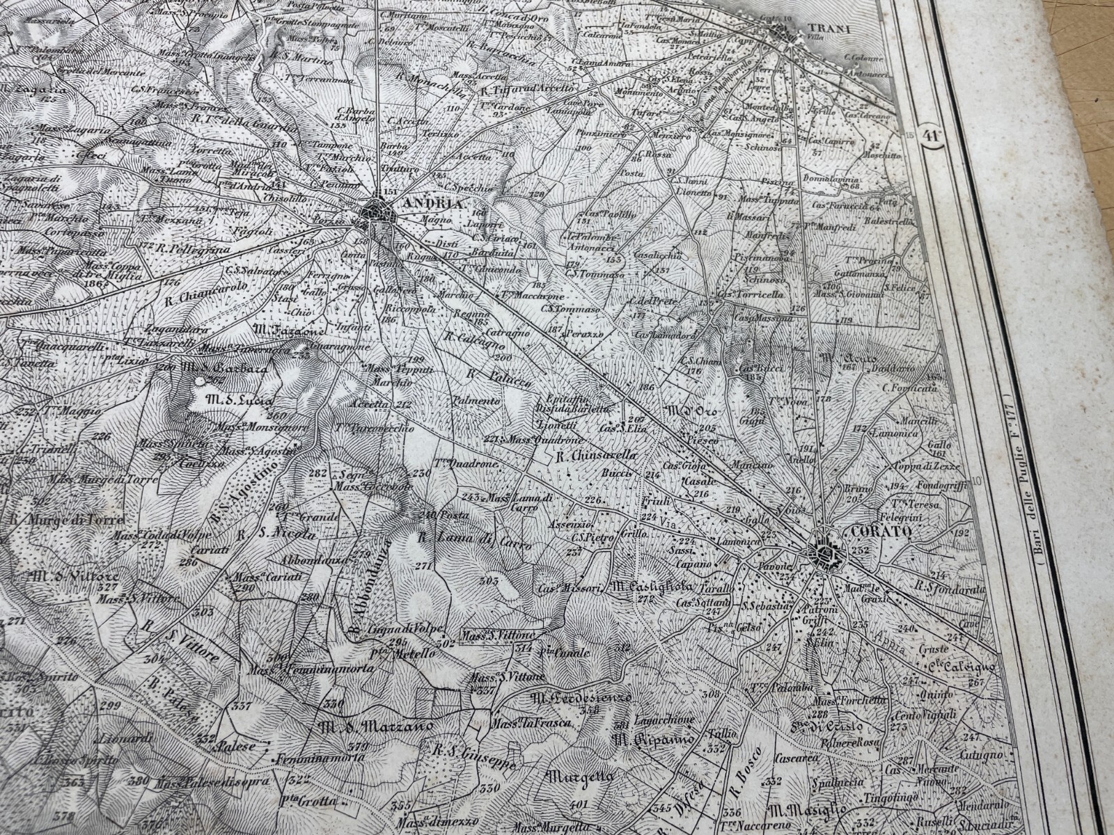 Puglia: Dintorni Di Barletta, Canosa, Andria. Antica Cartografia, Masserie E Viabilità
