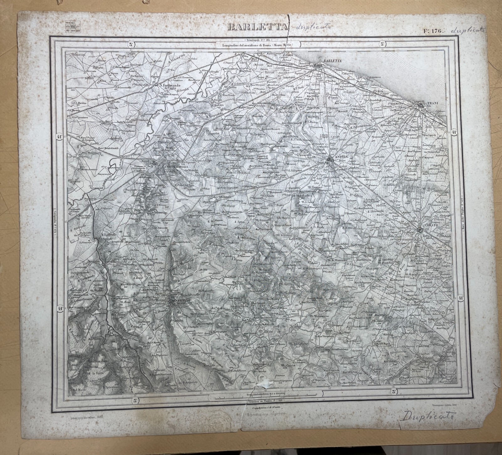 Puglia: Dintorni Di Barletta, Canosa, Andria. Antica Cartografia, Masserie E Viabilità