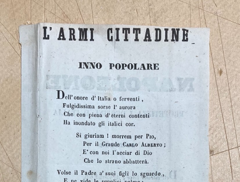 Risorgimento, Liguria, Genova: Carlo Alberto, Napoleone, Carlo Parrodi   Foglio Volante