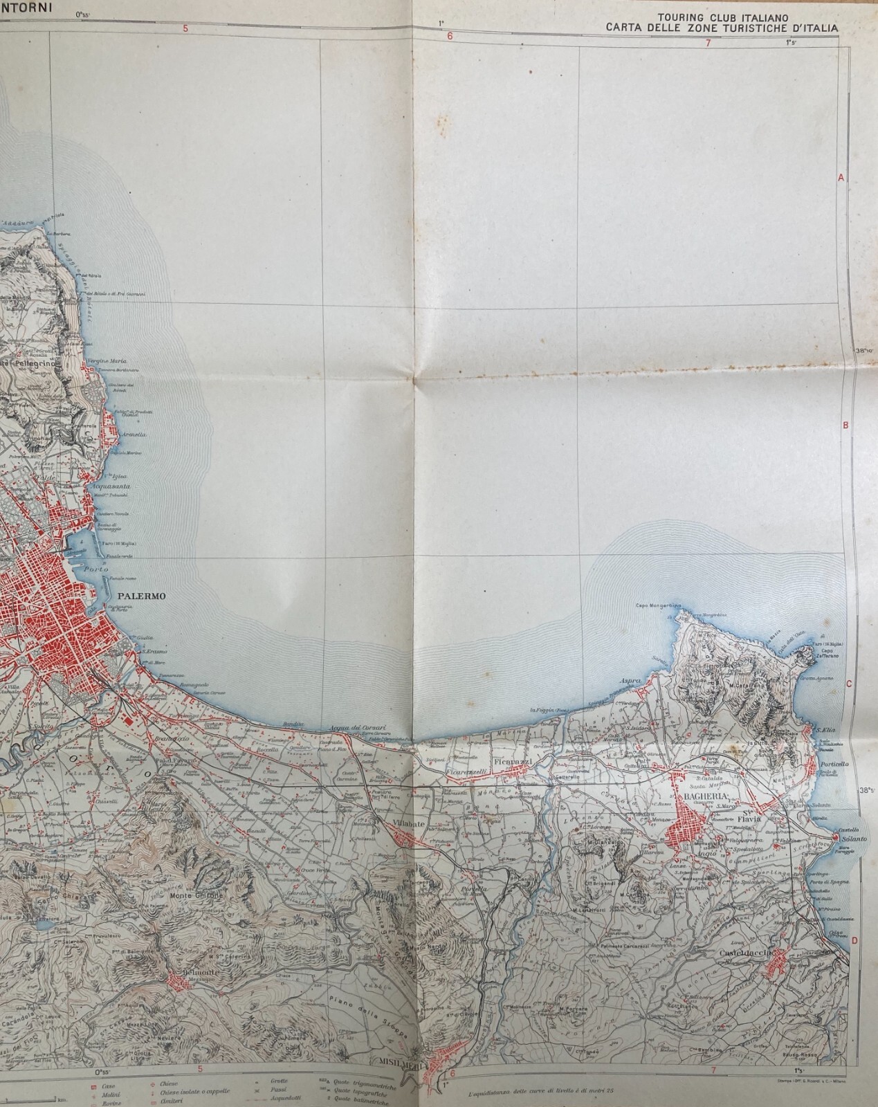 Sicilia, Palermo, Conca d'Oro, Bagheria, Partinico, Carini: Cartografia D'Epoca