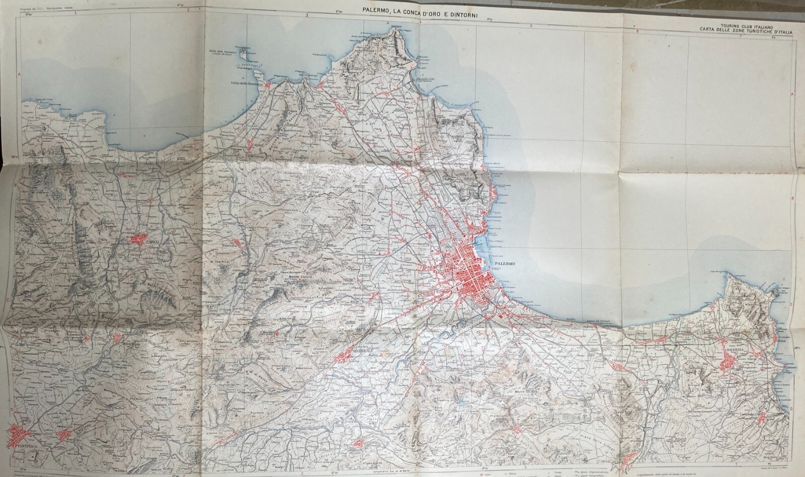 Sicilia, Palermo, Conca d'Oro, Bagheria, Partinico, Carini: Cartografia D'Epoca