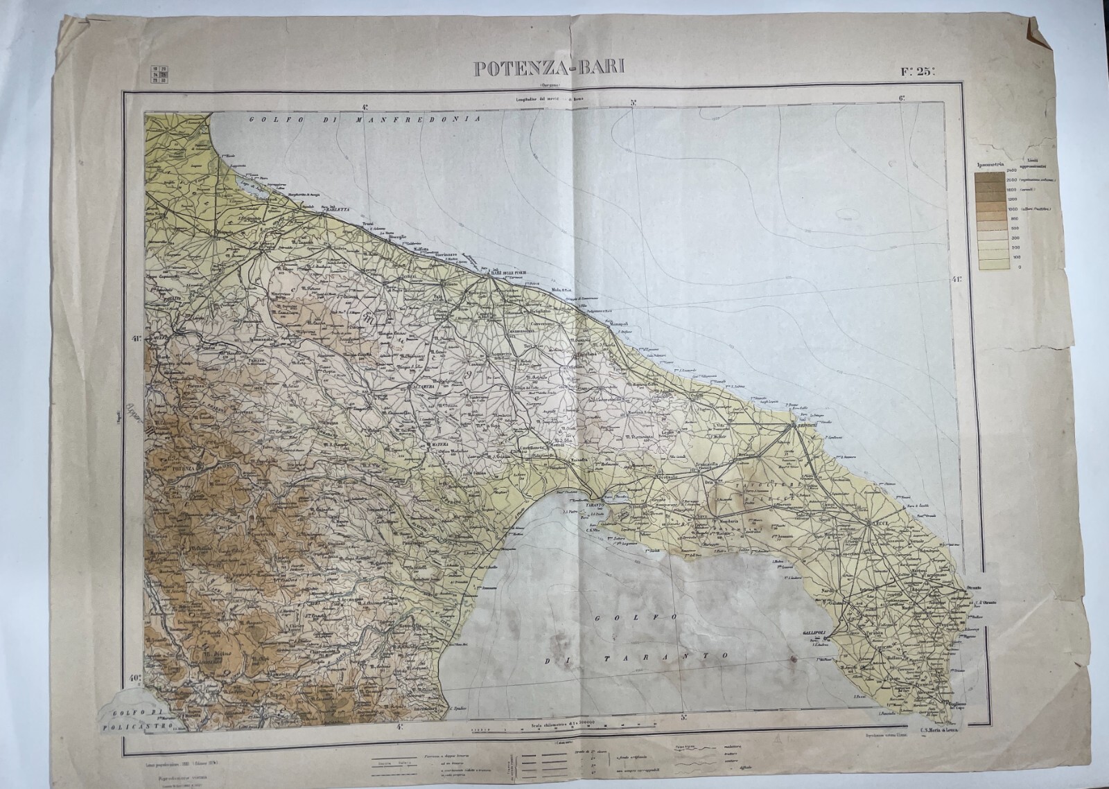 Puglia, Basilicata, Bari, Potenza, Salento, Taranto, Policastro: Antica Cartografia