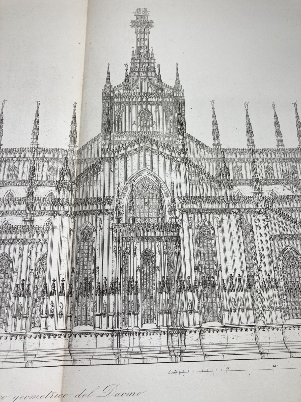 Architettura In Lombardia: Milano, Prospettiva Laterale Del Duomo. Antica Incisione