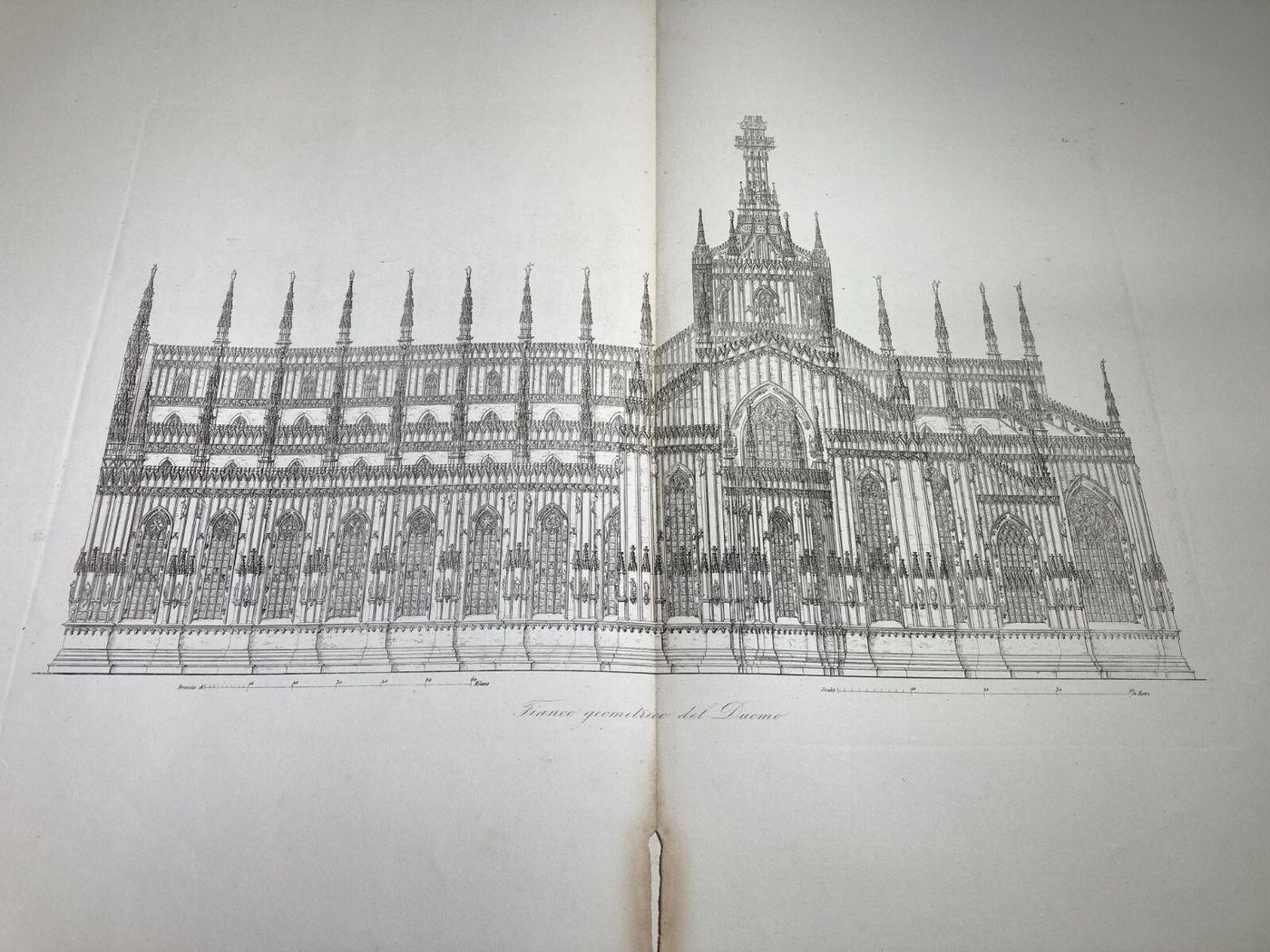 Architettura In Lombardia: Milano, Prospettiva Laterale Del Duomo. Antica Incisione
