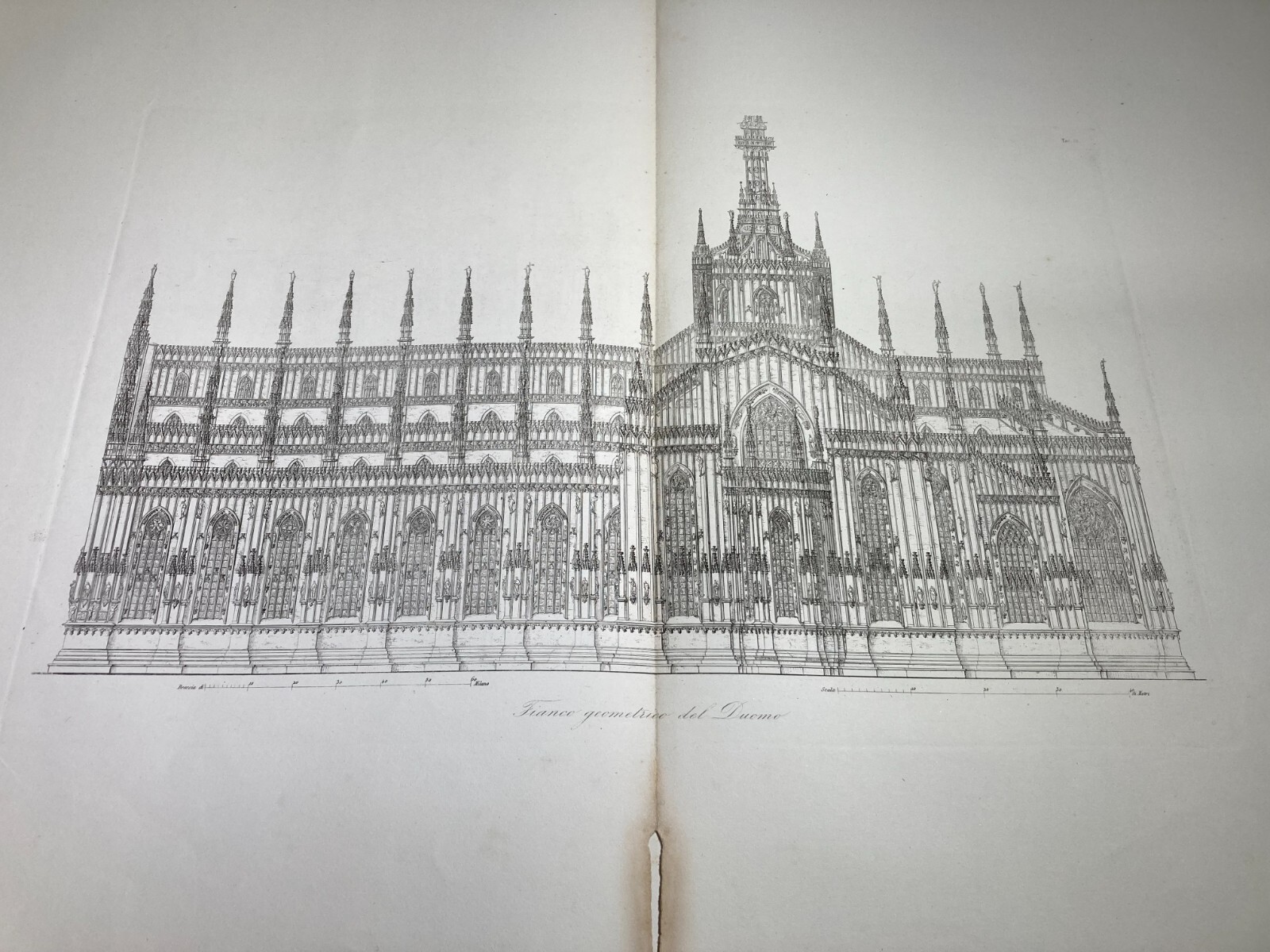 Architettura In Lombardia: Milano, Prospettiva Laterale Del Duomo. Antica Incisione