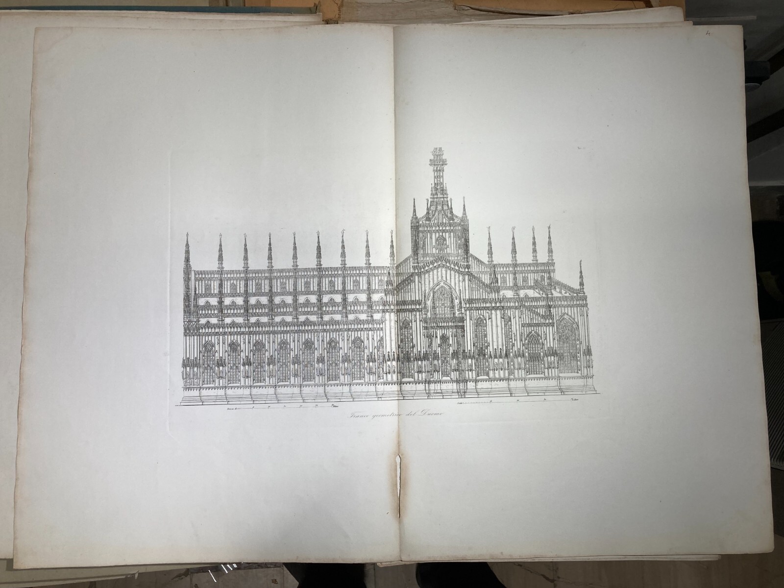 Architettura In Lombardia: Milano, Prospettiva Laterale Del Duomo. Antica Incisione
