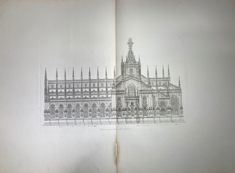 Architettura In Lombardia: Milano, Prospettiva Laterale Del Duomo. Antica Incisione