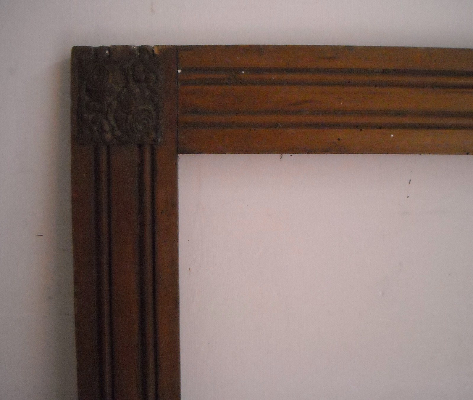 Antica Cornice Decorativa Con Angoli Fiorati, Grandi Dimensioni, Primo '900