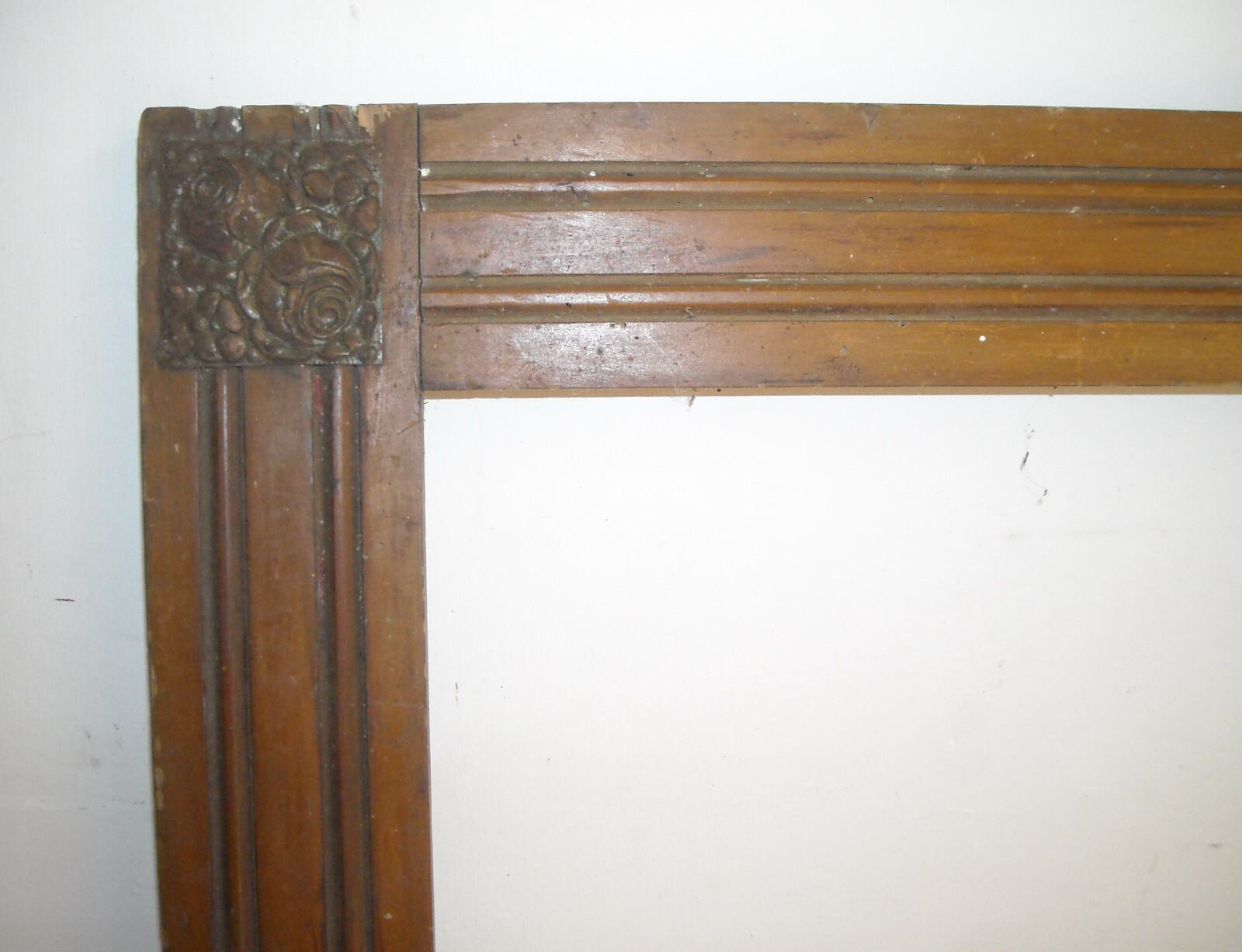 Antica Cornice Decorativa Con Angoli Fiorati, Grandi Dimensioni, Primo '900