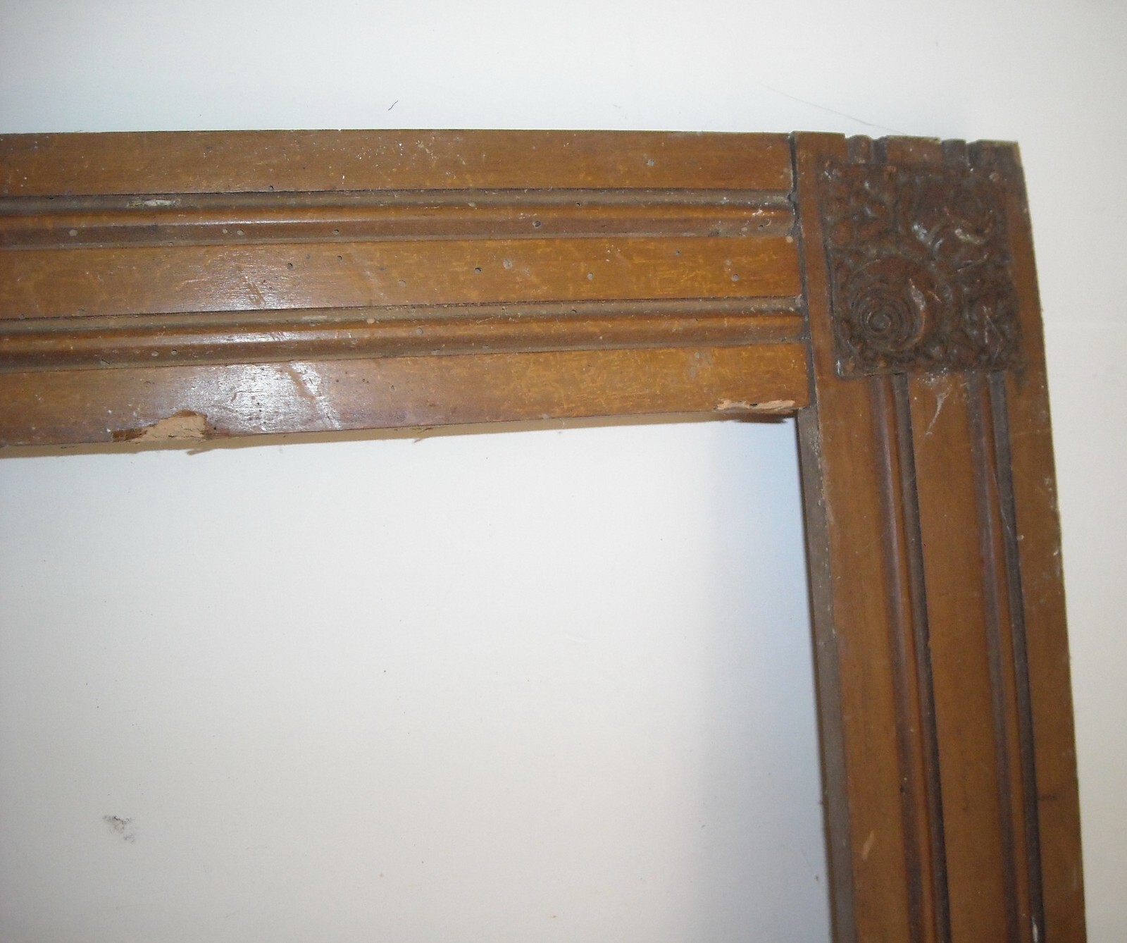 Antica Cornice Decorativa Con Angoli Fiorati, Grandi Dimensioni, Primo '900