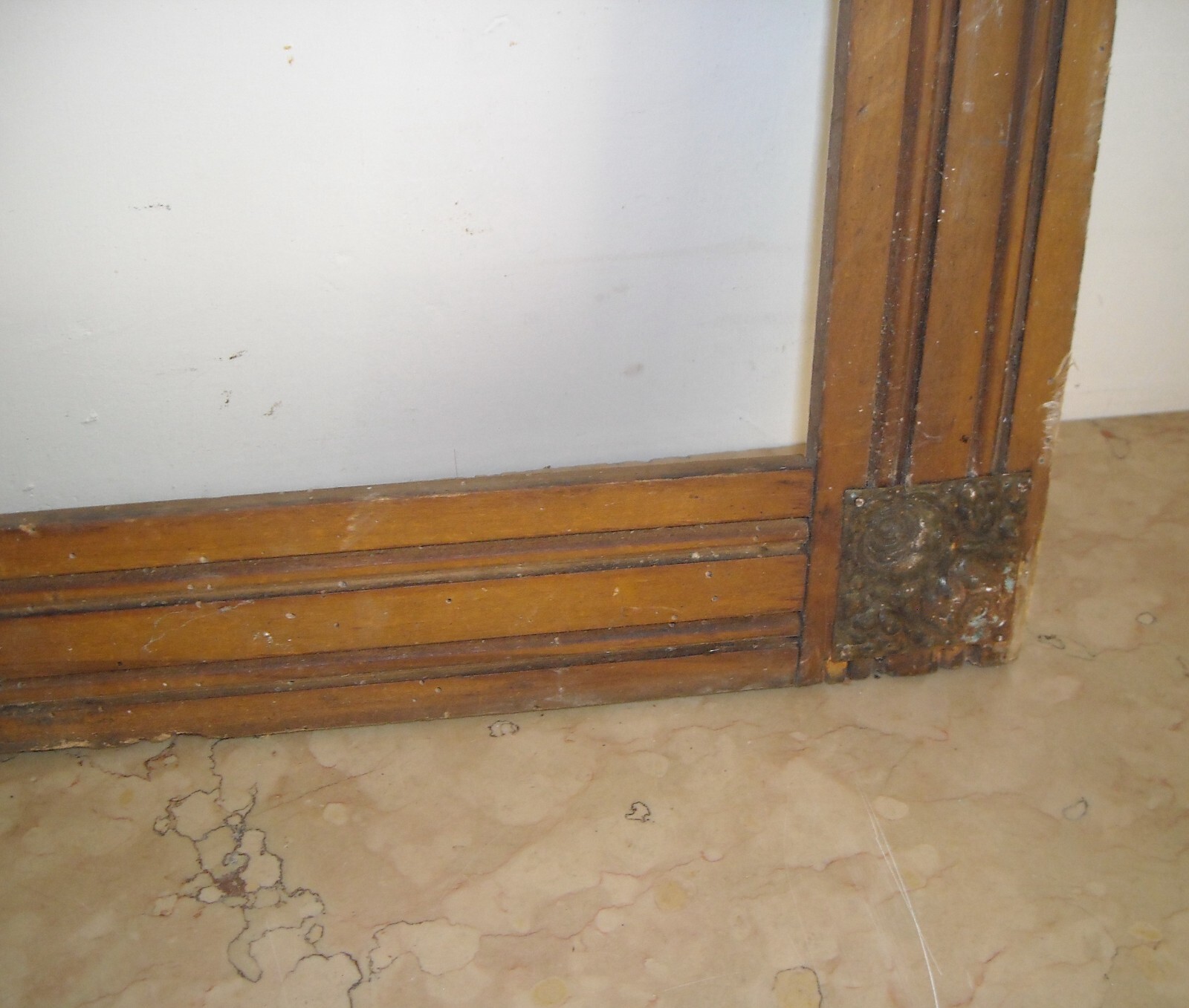 Antica Cornice Decorativa Con Angoli Fiorati, Grandi Dimensioni, Primo '900