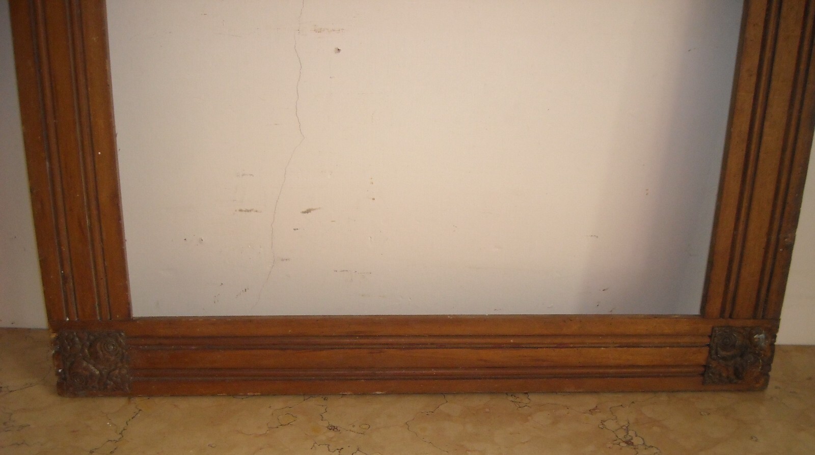 Antica Cornice Decorativa Con Angoli Fiorati, Grandi Dimensioni, Primo '900