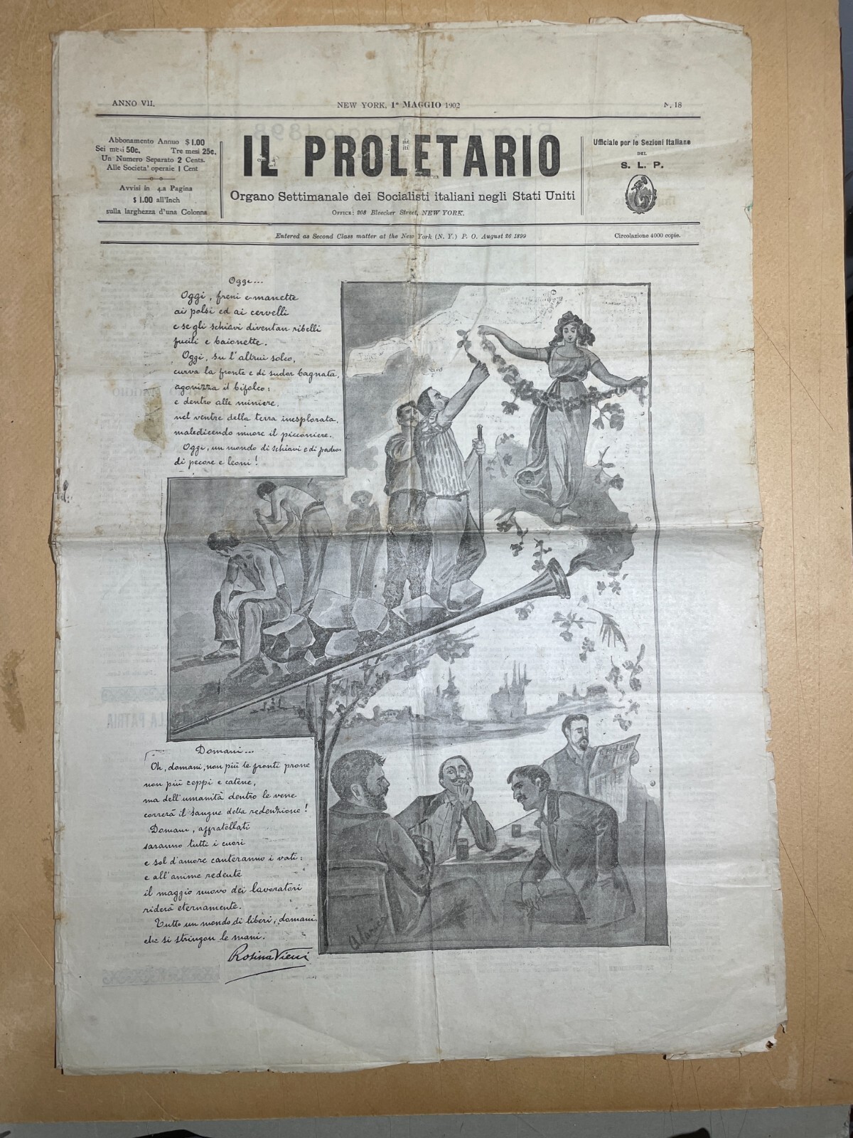 Il Proletariato: Organo Dei Socialisti Italiani Negli Stati Uniti, 1 Maggio 1902