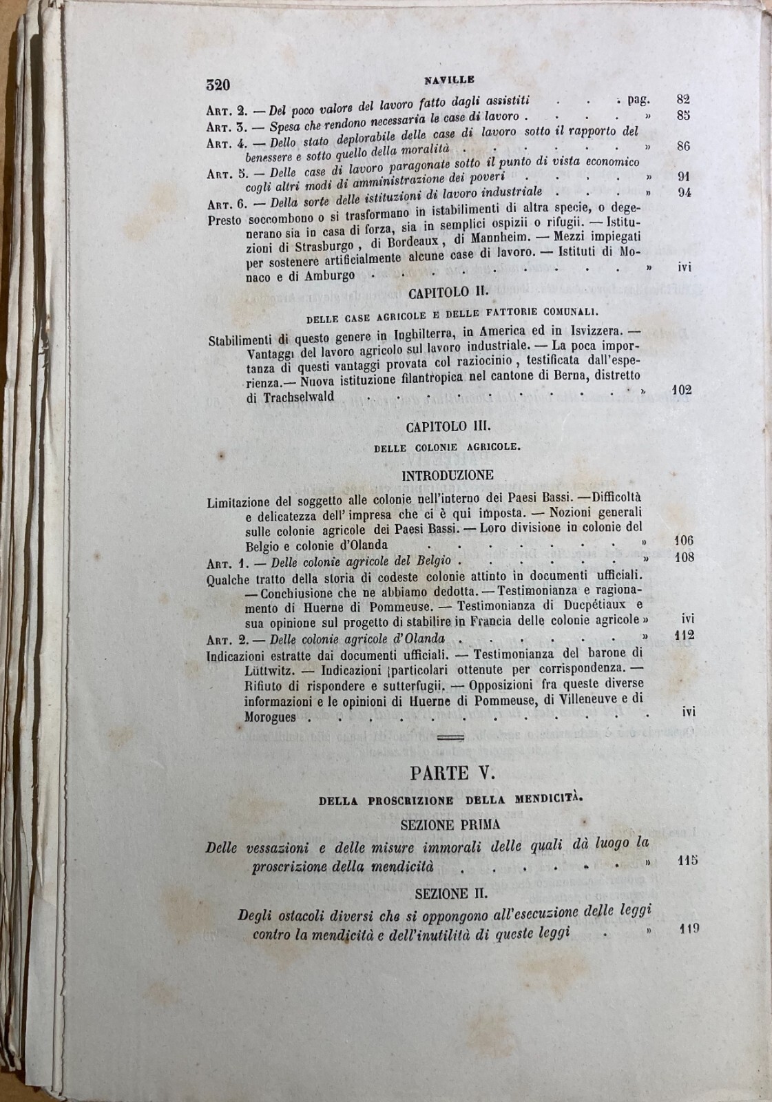 Economia, Carità Legale, Case Di Lavoro, Mendicità E Povertà: Naville (XIX Secolo)