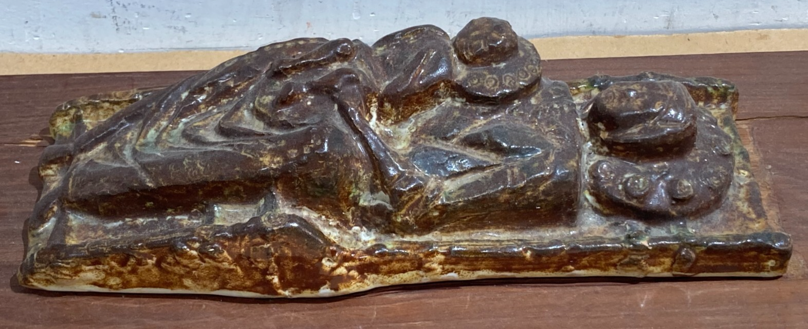 Madonna Con Bambino In Trono, Scultura In Ceramica Policroma, Metà '900