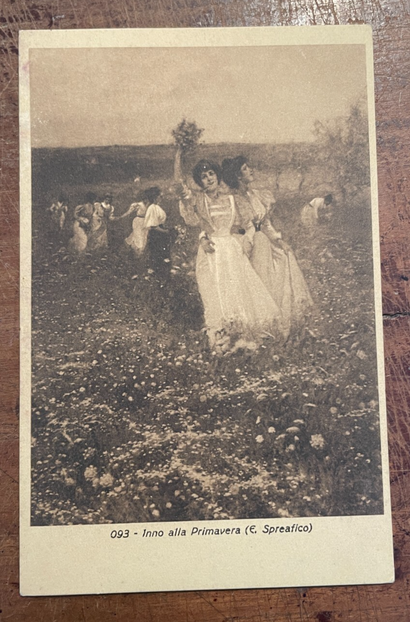 Eugenio Spreafico   Inno Alla Primavera   Cartolina d'Epoca