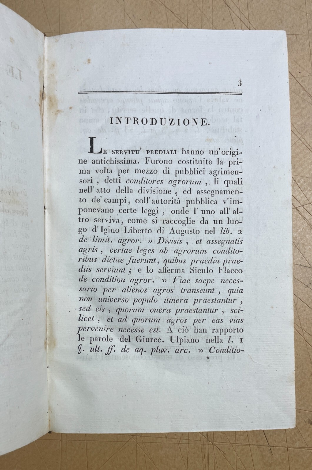 Luigi Morra, Le Servitù Prediali Trattato Legale E Agrario, Napoli 1837
