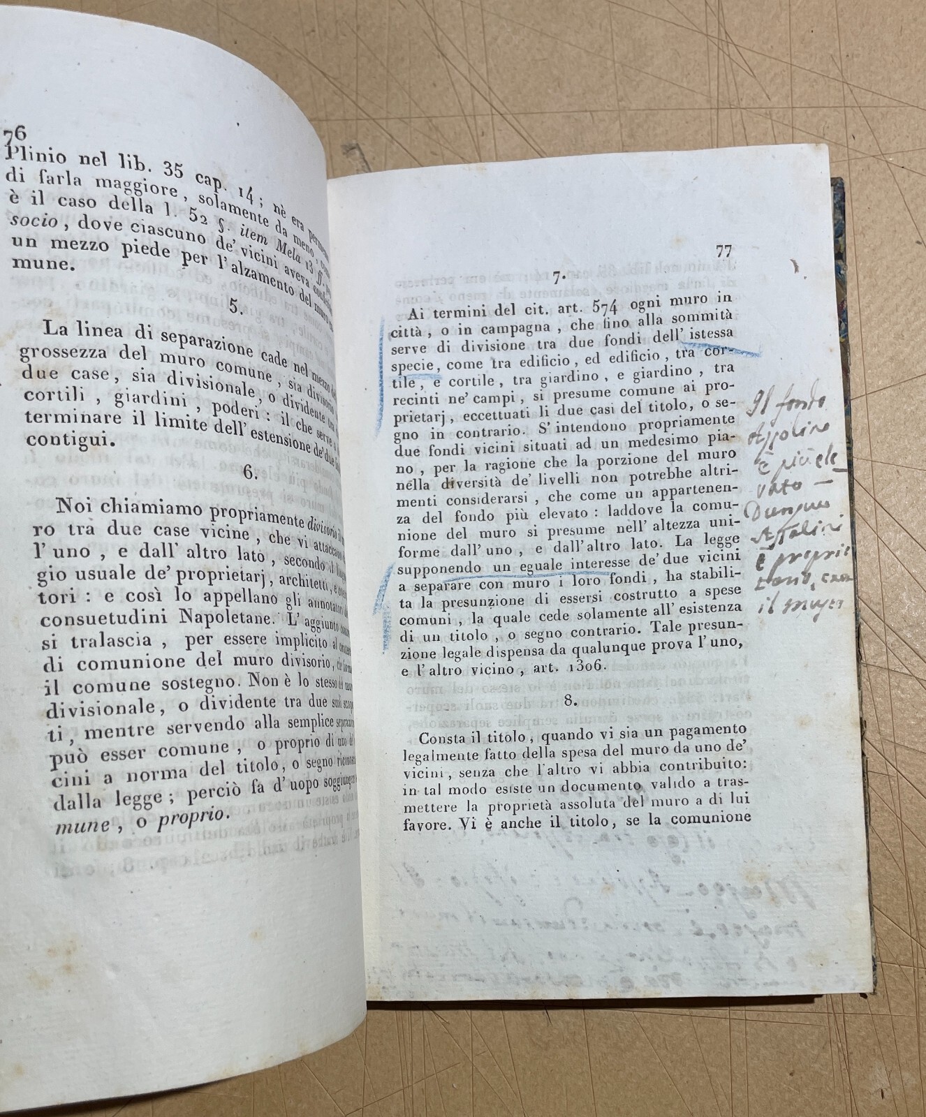 Luigi Morra, Le Servitù Prediali Trattato Legale E Agrario, Napoli 1837