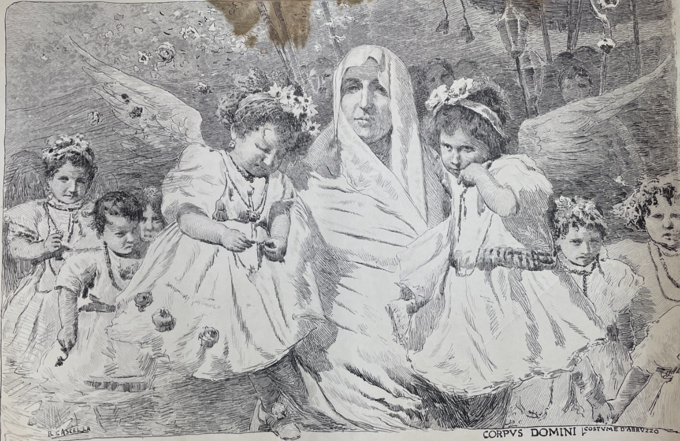 Basilio Cascella, Processione Delle Vergini A Rapino, Litografia
