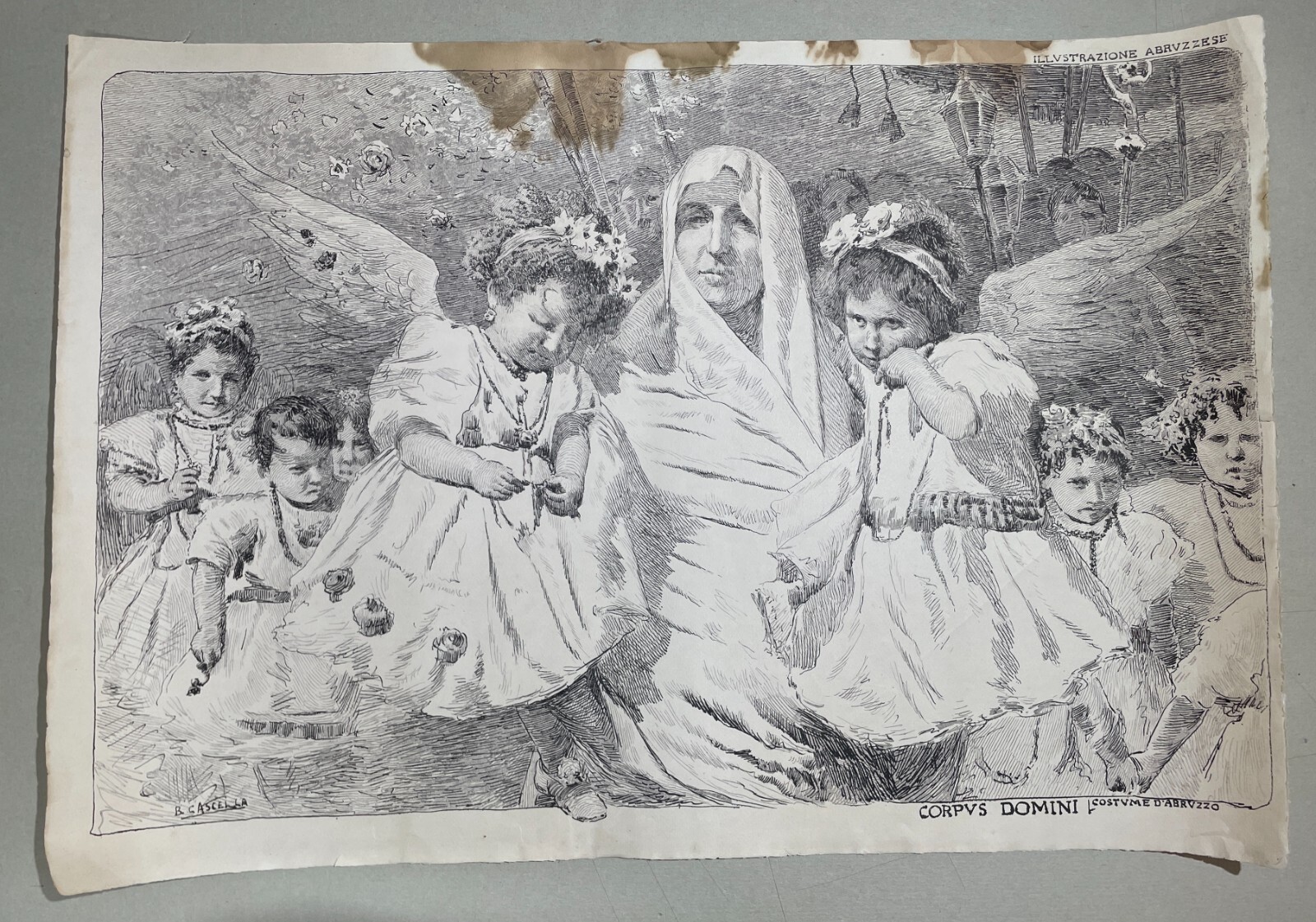 Basilio Cascella, Processione Delle Vergini A Rapino, Litografia