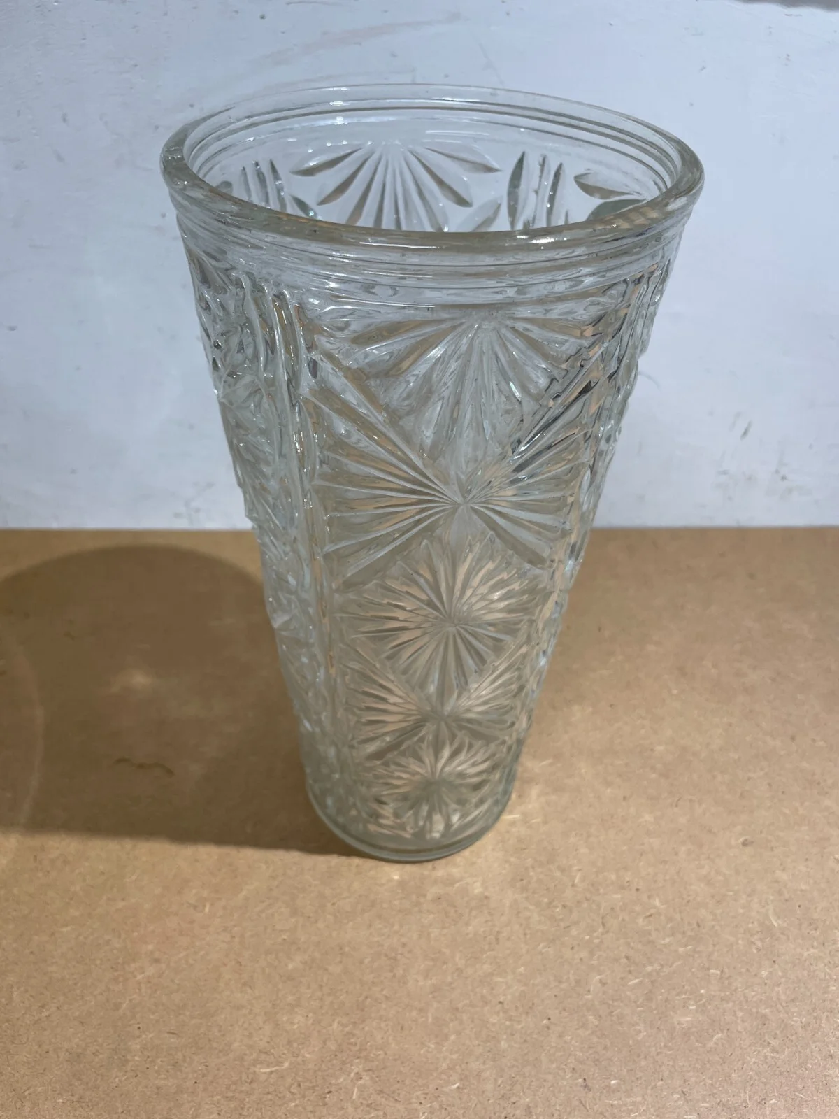 Glass Flower Vase Decorated in Relief, 1950s-1960s