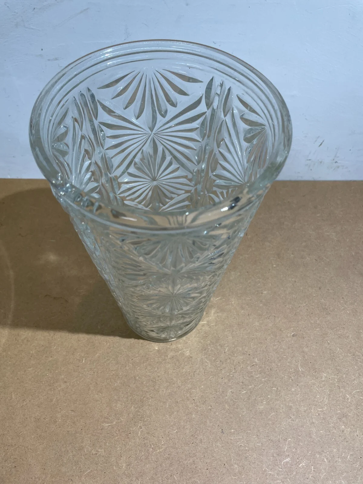 Glass Flower Vase Decorated in Relief, 1950s-1960s
