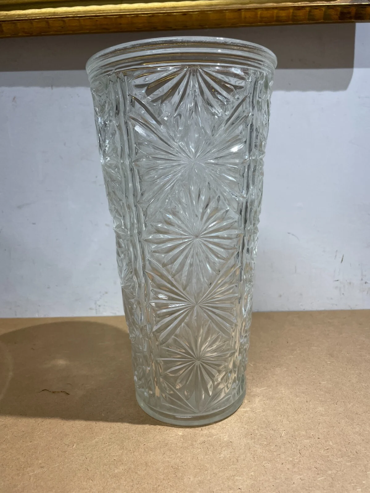 Glass Flower Vase Decorated in Relief, 1950s-1960s
