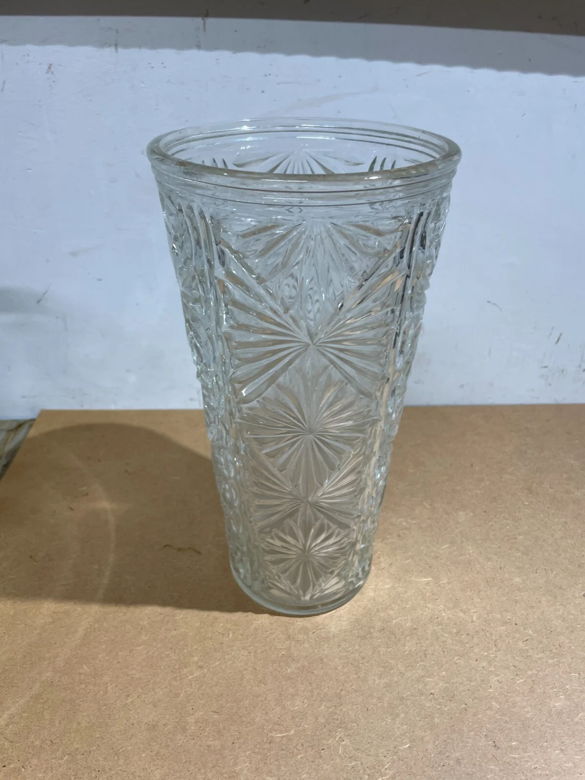 Glass Flower Vase Decorated in Relief, 1950s-1960s