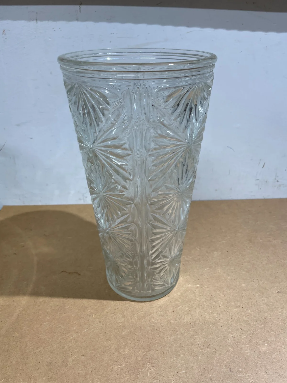 Glass Flower Vase Decorated in Relief, 1950s-1960s