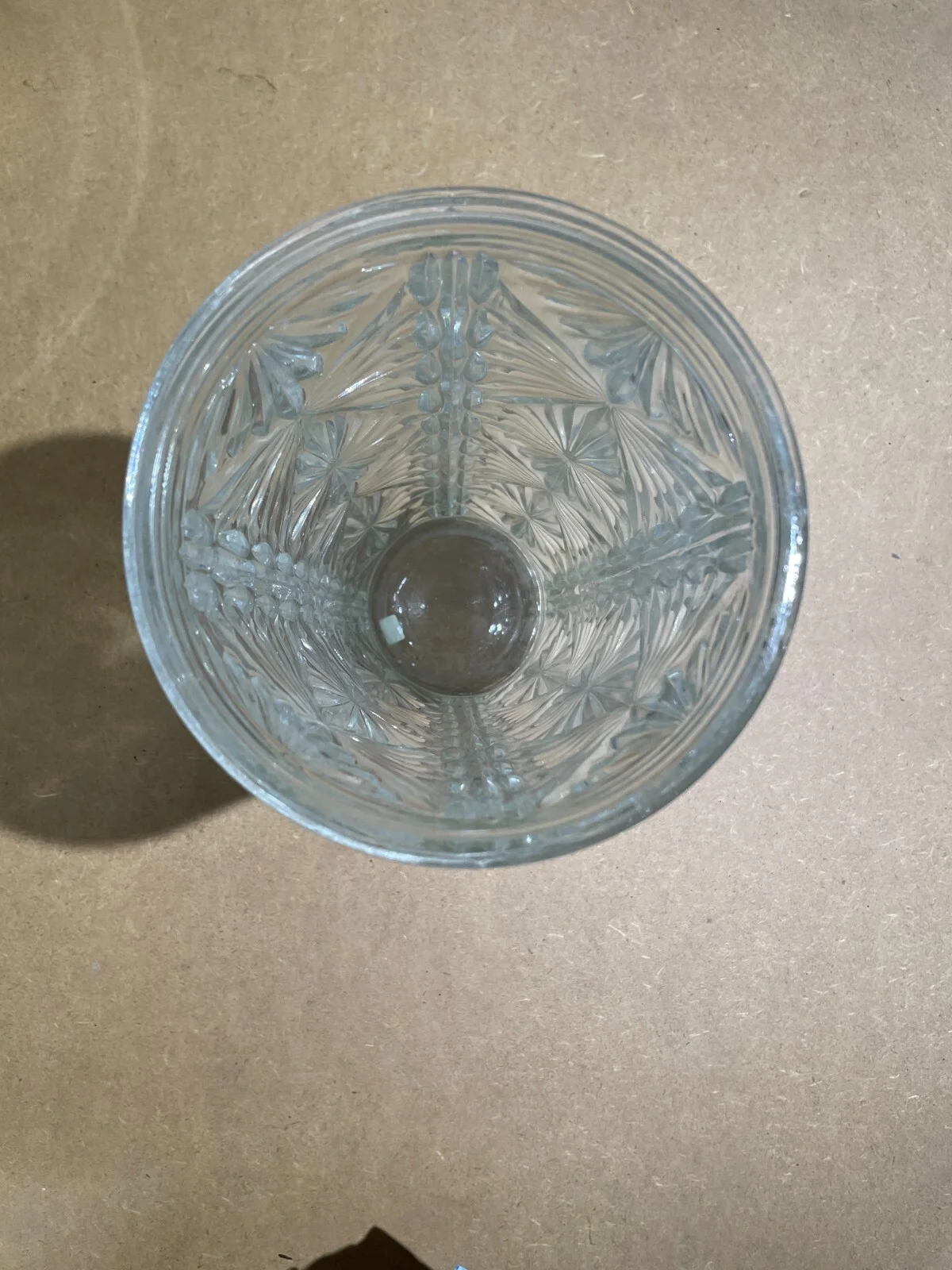 Glass Flower Vase Decorated in Relief, 1950s-1960s