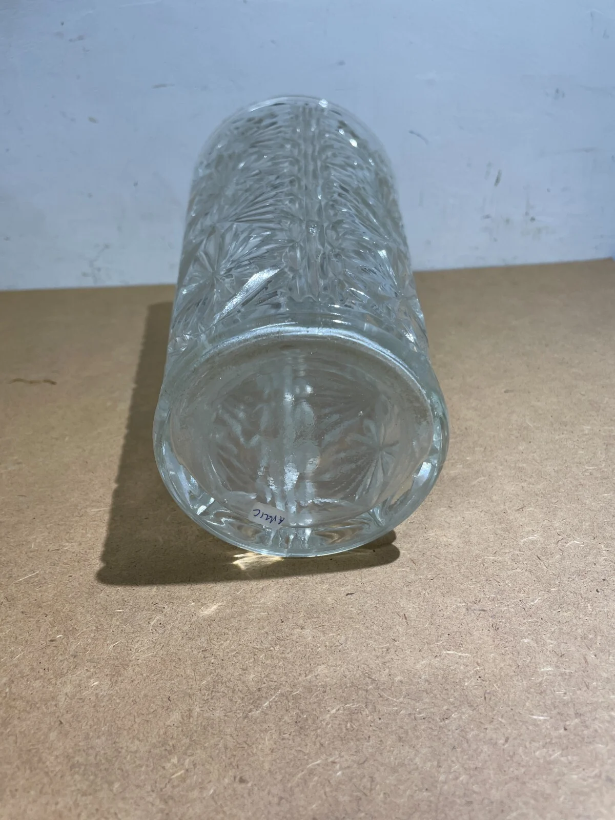 Glass Flower Vase Decorated in Relief, 1950s-1960s