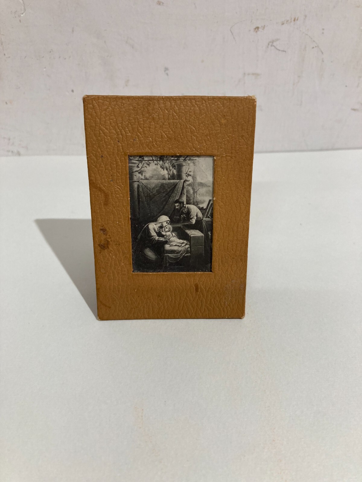 Mini Fotografia Antica, Scena Devozionale Con Supporto