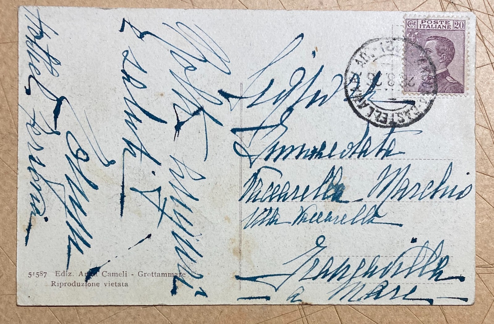 Marche, Grottammare: Antica Cartolina Illustrata Animata Folkloristica Cameli, Anni '30