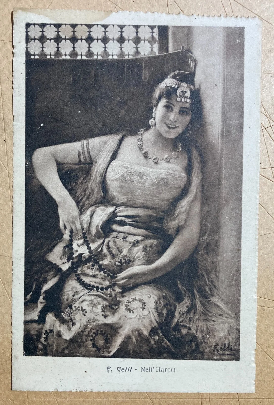 Nell'Harem: Antica Cartolina di Francesco Gelli, Foto Brogi