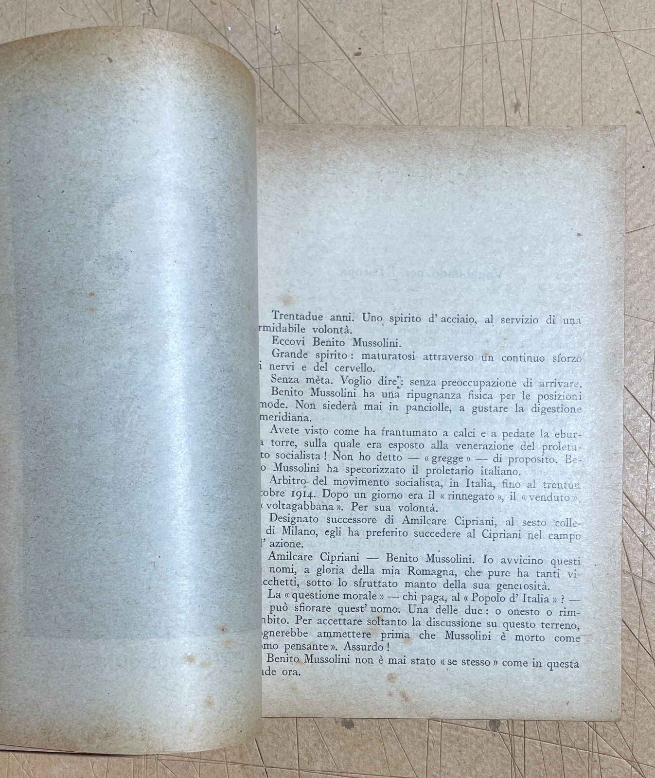 Fascismo: Benito Mussolini, Antico Profilo Biografico Di Torquato Nanni, 1915
