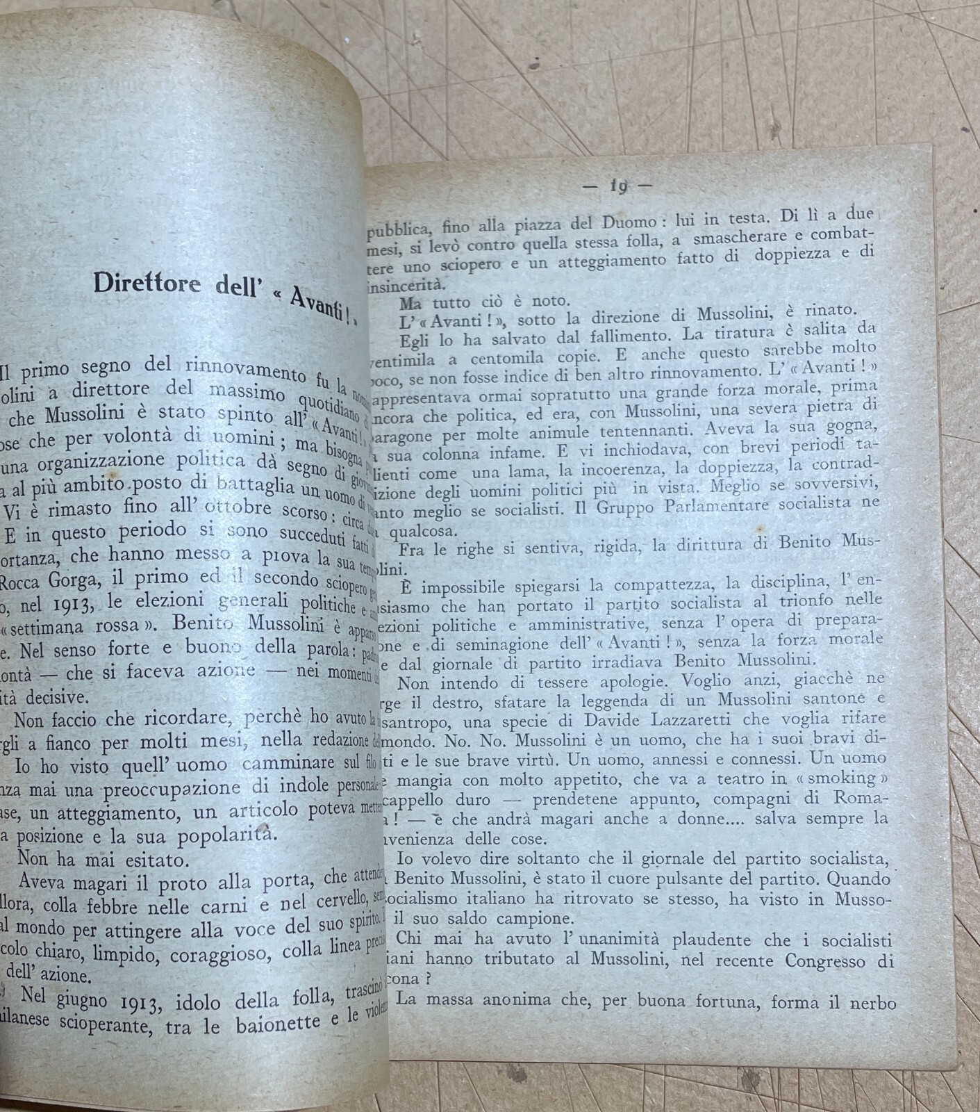 Fascismo: Benito Mussolini, Antico Profilo Biografico Di Torquato Nanni, 1915