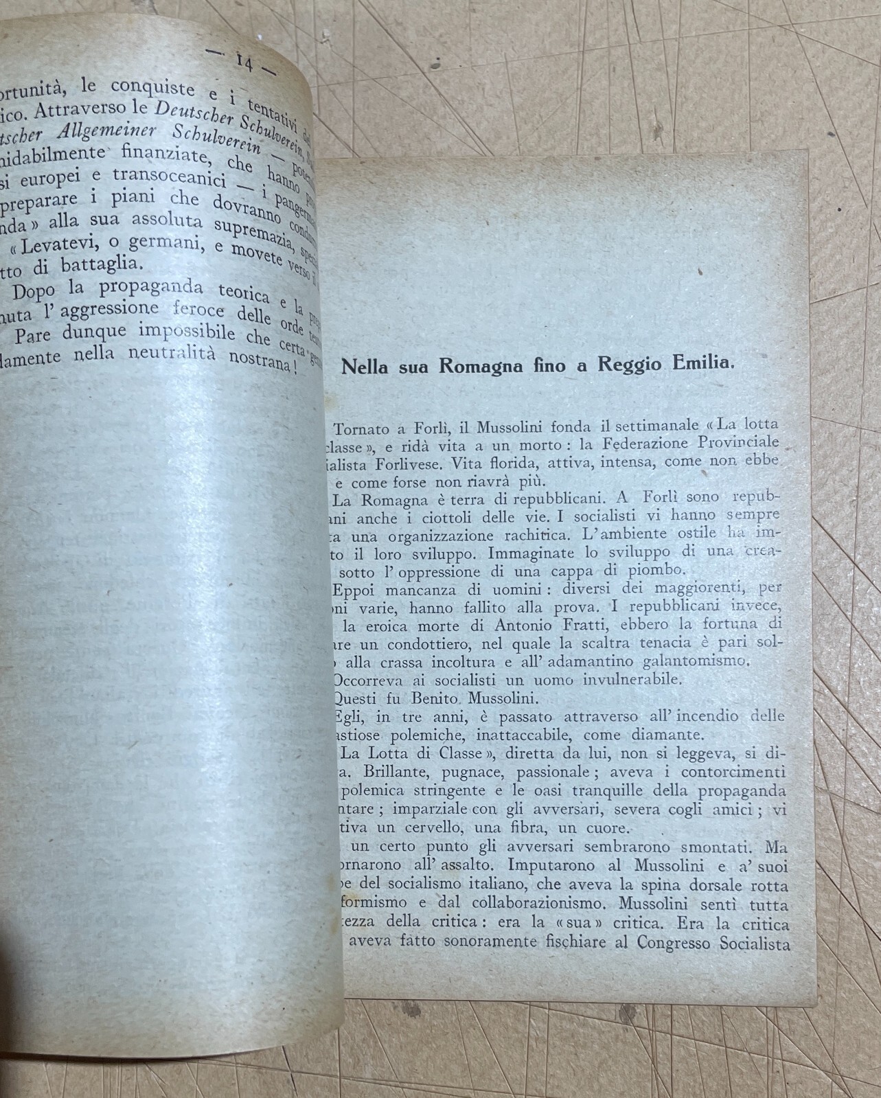 Fascismo: Benito Mussolini, Antico Profilo Biografico Di Torquato Nanni, 1915
