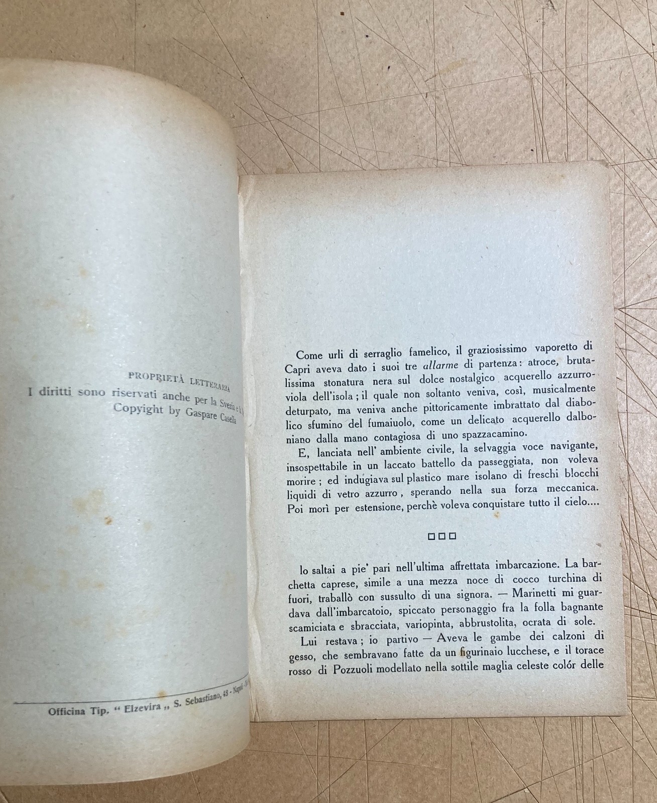 Francesco Cangiullo: Marinetti A Capri   Edizione Originale Futurista, 1922