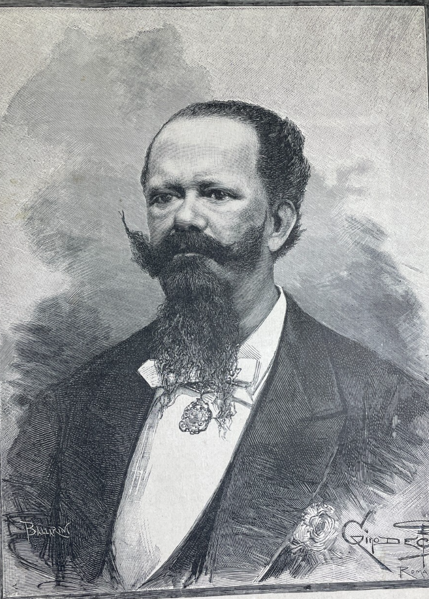 Araldica Savoia: Re Vittorio Emanuele, Antico Ritratto   Stampa Artistica Bini, Roma