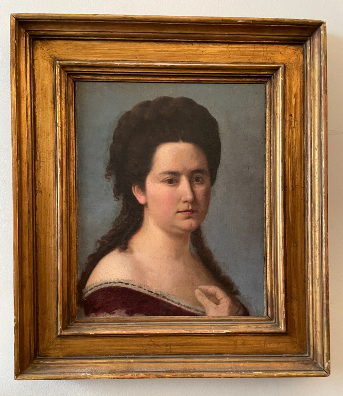 Bernardo Celentano, Antico Ritratto Di Famiglia, Olio Su Tela, Napoli Roma, XIX Secolo