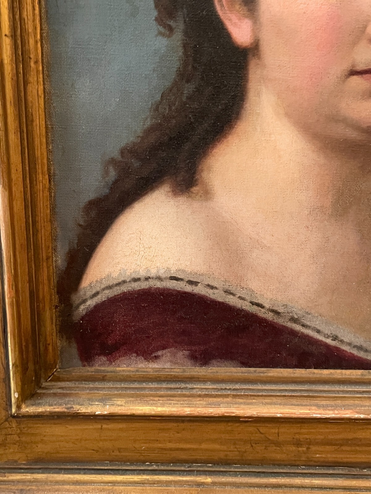 Bernardo Celentano, Antico Ritratto Di Famiglia, Olio Su Tela, Napoli Roma, XIX Secolo
