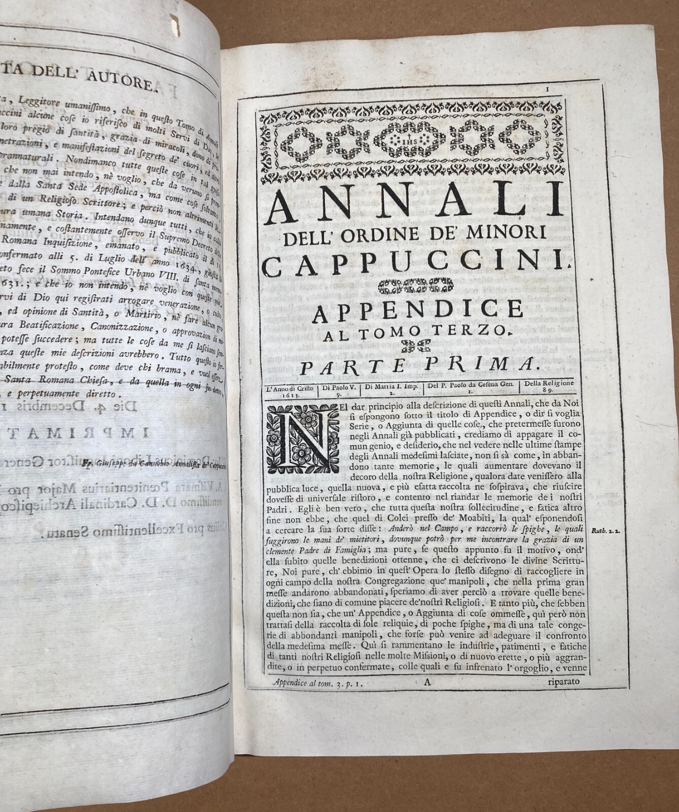 Antichi Conventi Cappuccini: Storia Locale, Personaggi, Località Ed Eventi Negli Annali Dell'Ordine