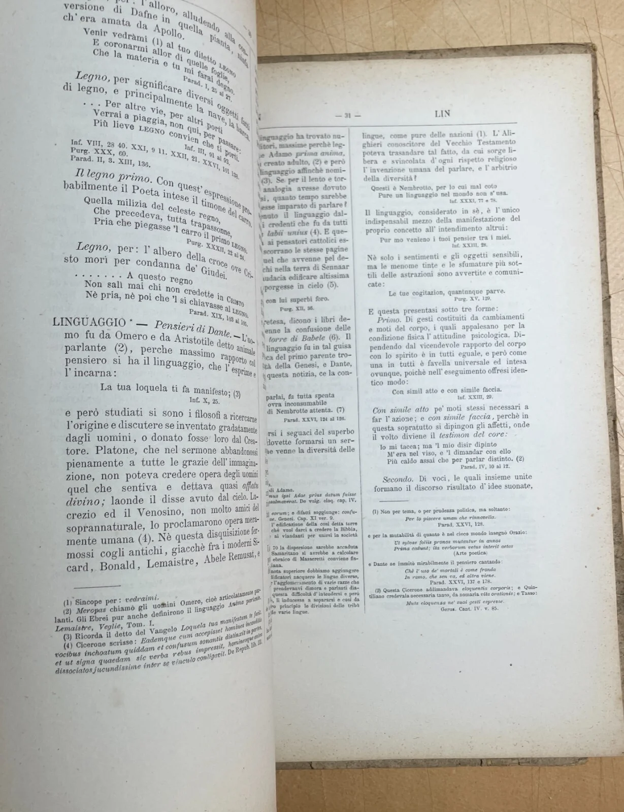 Vocabolario Enciclopedico Dantesco del Conte Gaddi Hercolani (bologna, 1876) con Dedica
